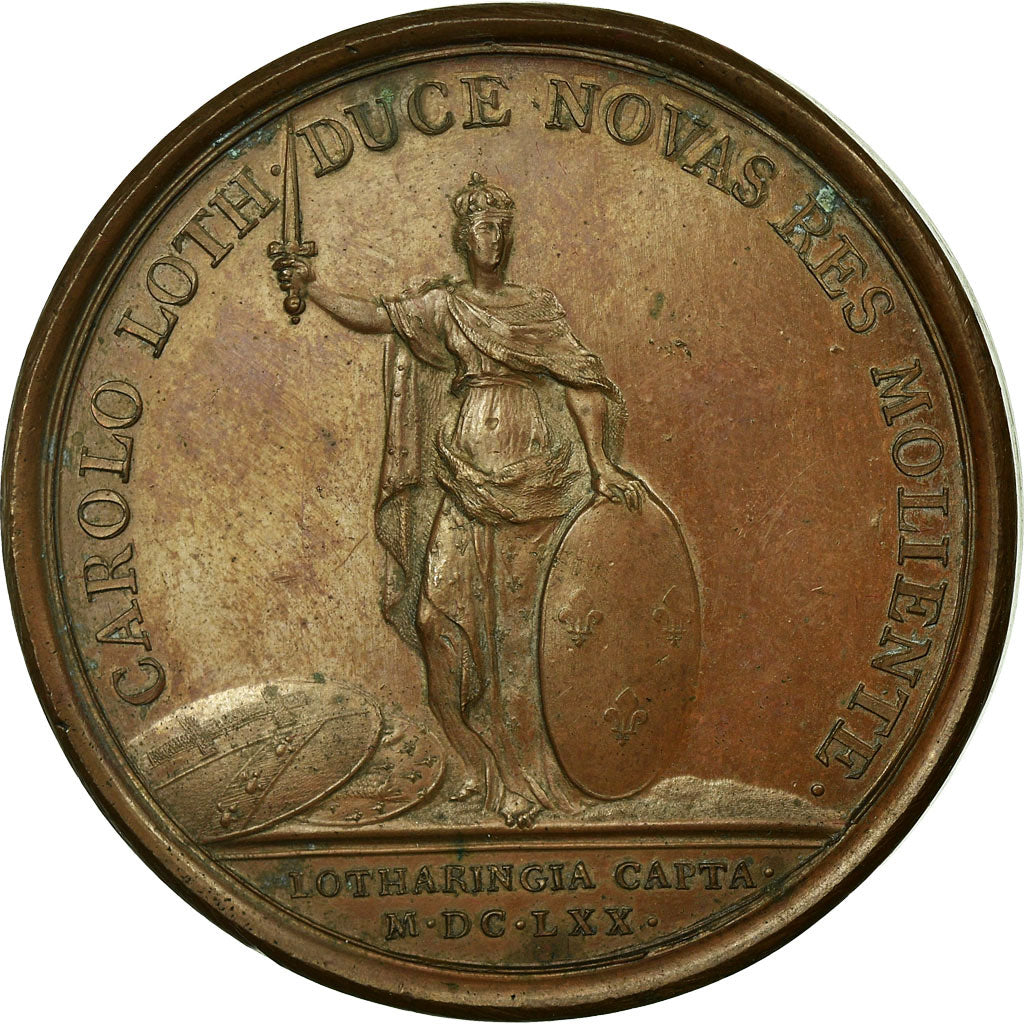 Francia, medalla, Louis XIV, Conquête de la Lorraine, 1670, Mauger, EBC, Cobre