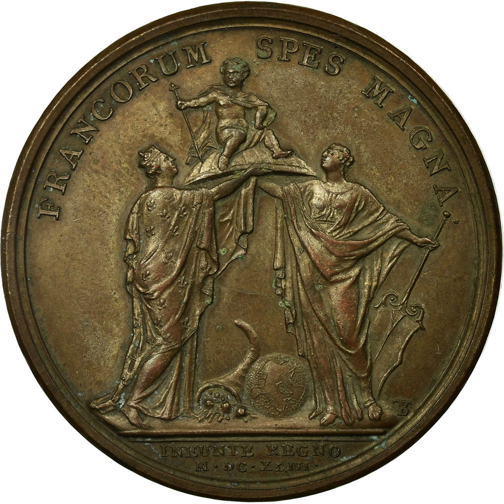 Francia, medaglia, Louis XIV, Commencement du Règne, 1643, Mauger, SPL-, Rame