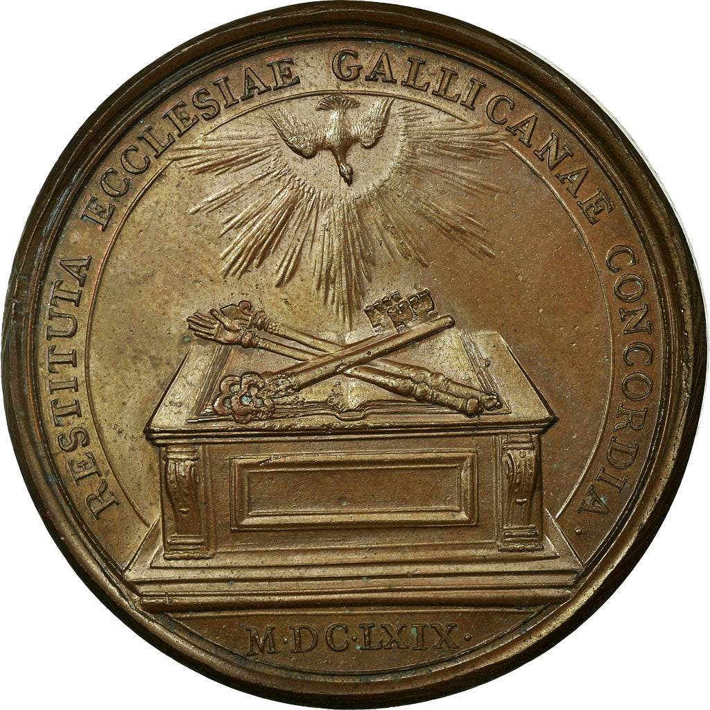 Frankreich, Medaille, Louis XIV, Paix de l'Eglise, 1669, Mauger, VZ, Kupfer