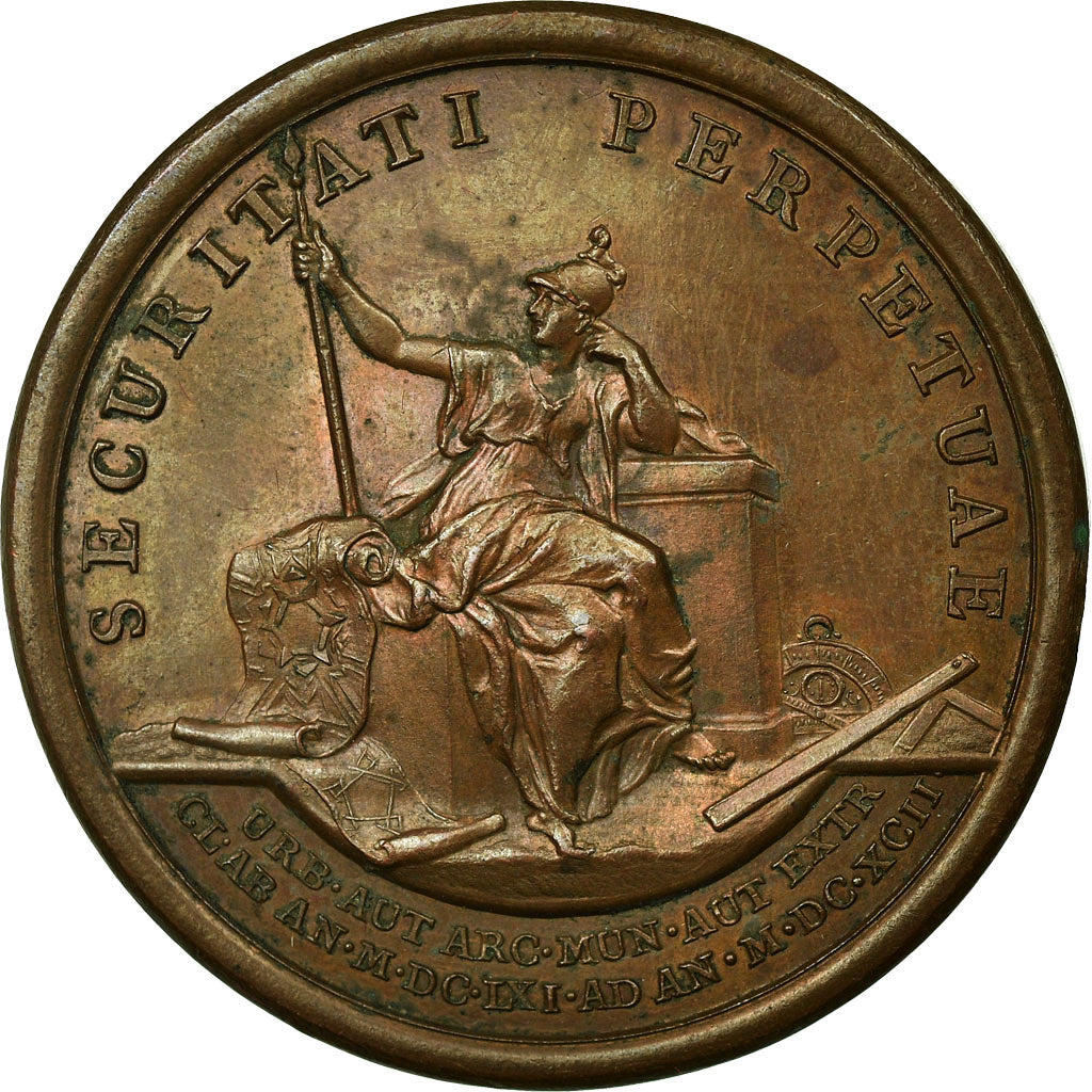 Francia, medalla, Louis XIV, Fortification de 150 Villes, 1692, Mauger, EBC+