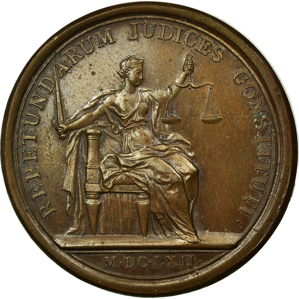 Frankrijk, Medaille, Louis XIV, La Chambre de Justice, 1662, Mauger, PR, Koper