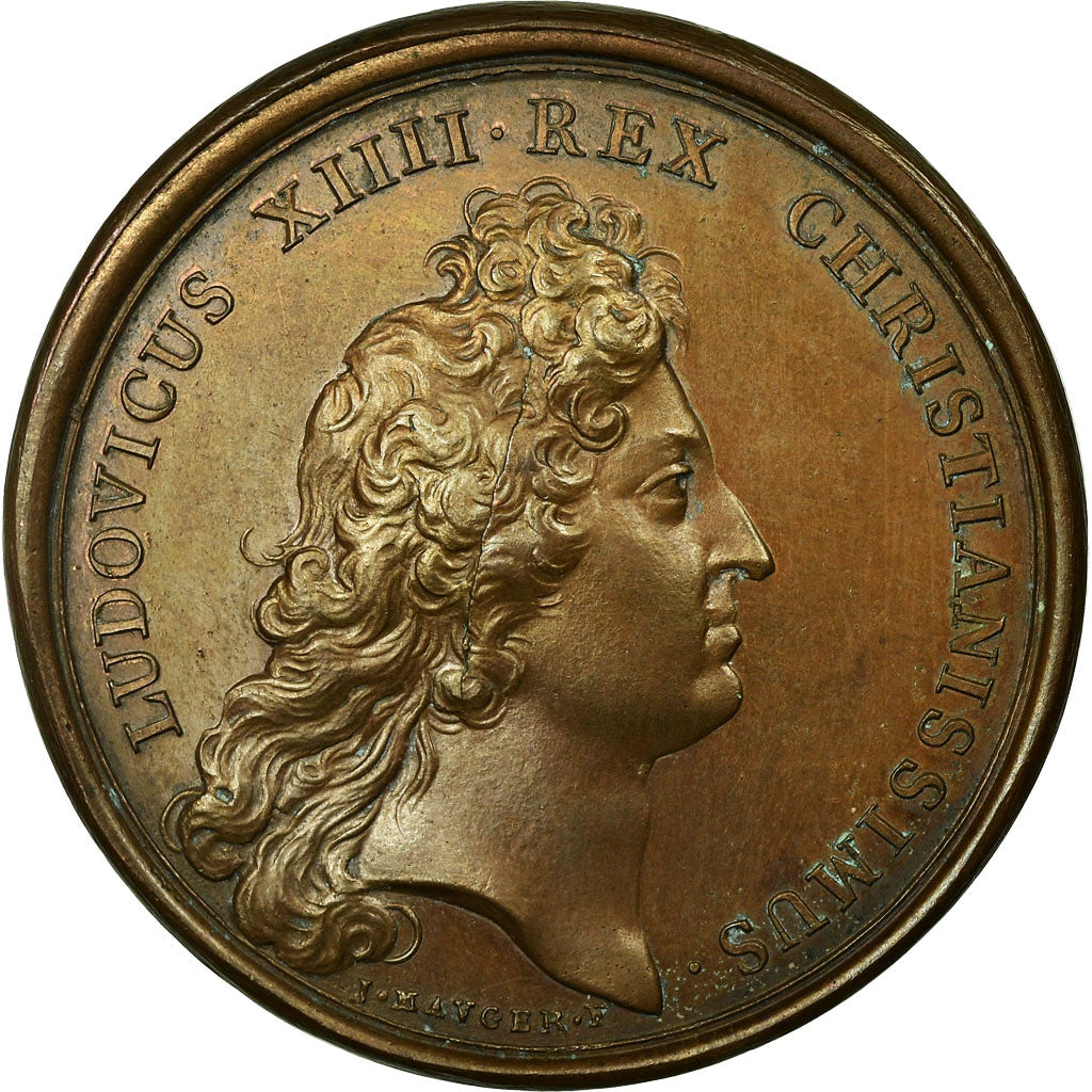 France, Medal, Louis XIV, Protecteur de l'Académie Française, 1672, Mauger