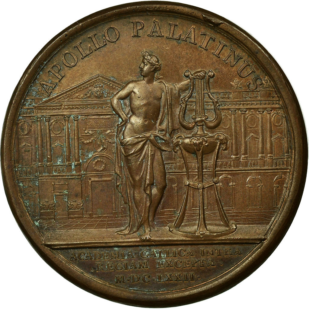 France, Medal, Louis XIV, Protecteur de l'Académie Française, 1672, Mauger