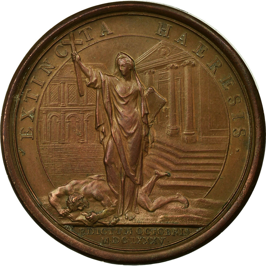 France, Médaille, Louis XIV, Révocation de l'Edit de Nantes, 1685, Mauger