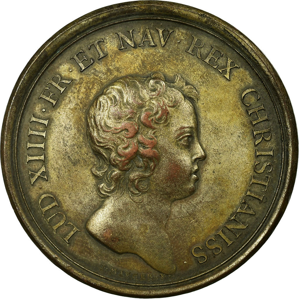 Francia, medaglia, Louis XIV, Prise de Trente Villes, 1644, Mauger, BB, Rame