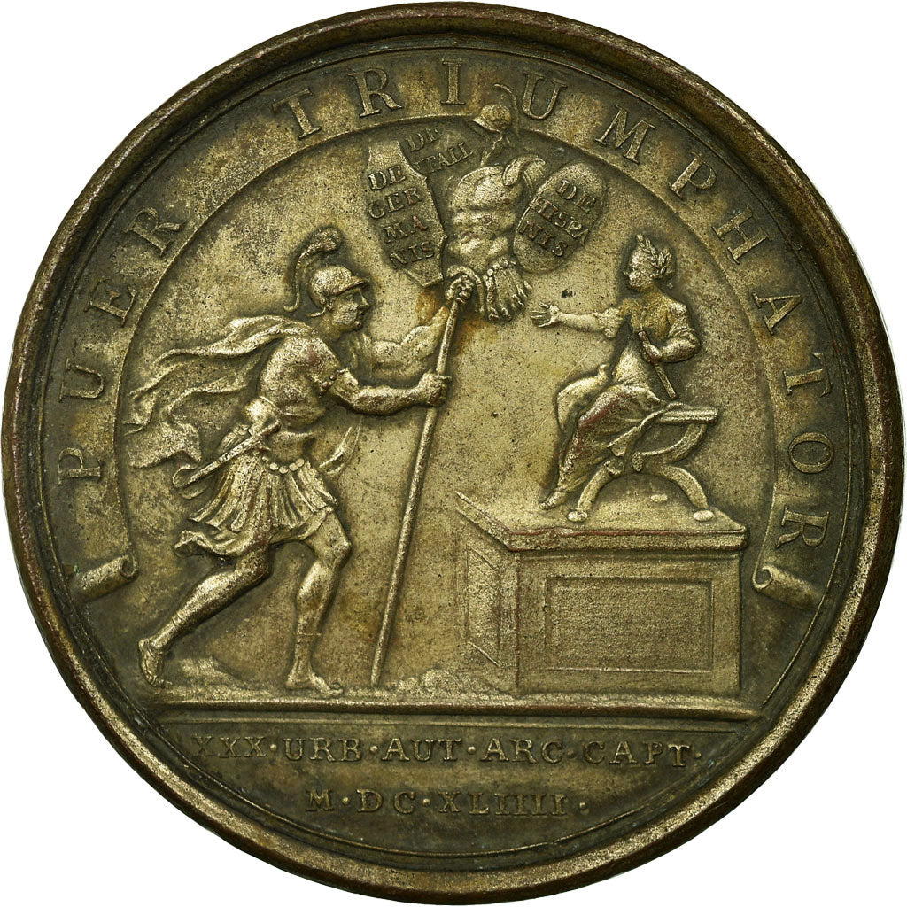 Francia, medaglia, Louis XIV, Prise de Trente Villes, 1644, Mauger, BB, Rame