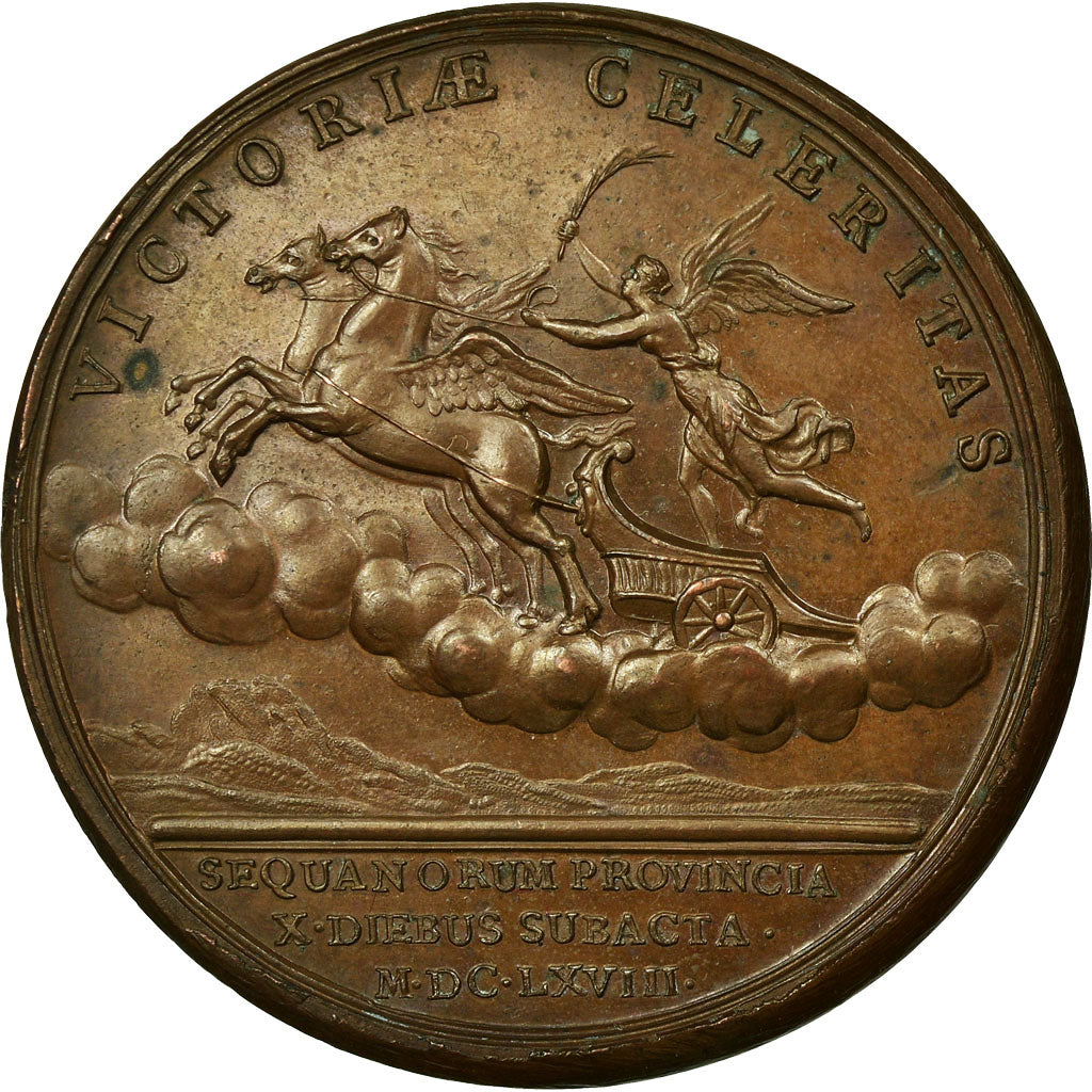 Francia, medaglia, Louis XIV, Conquête de la Franche-Comté, 1668, Mauger
