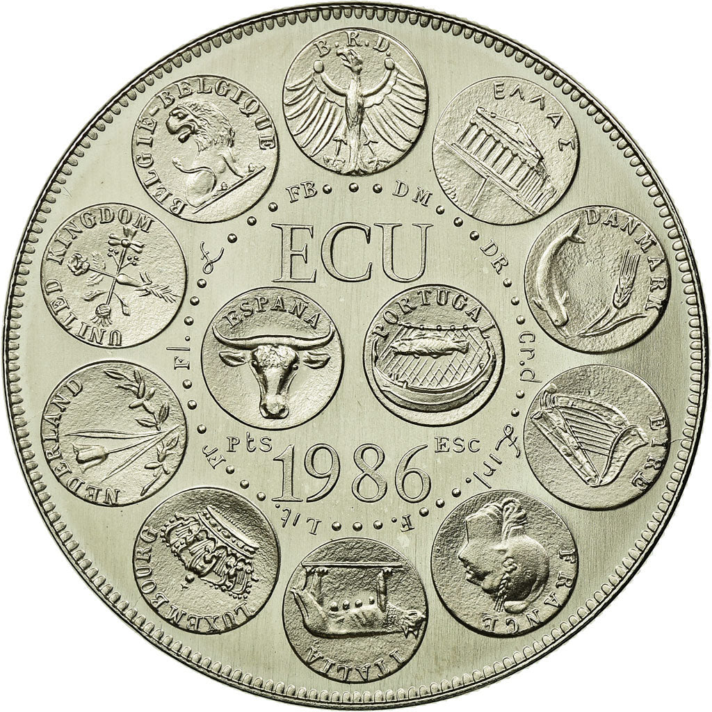 Francia, medalla, Ecu Europa, Marianne, 1986, FDC, Cobre - níquel