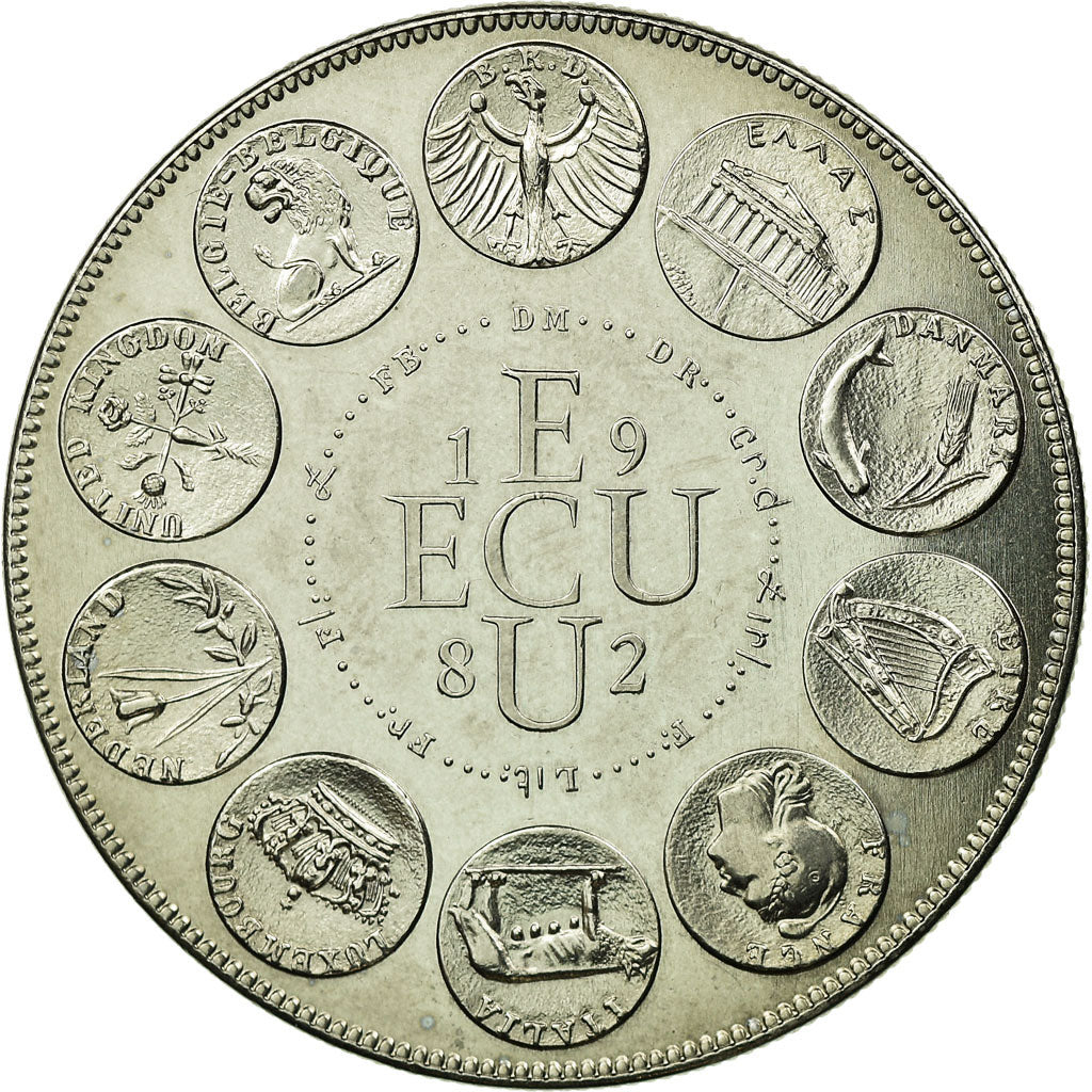 Francia, medaglia, Ecu Europa, Europe Assise, 1982, Rodier, FDC, Rame-nichel