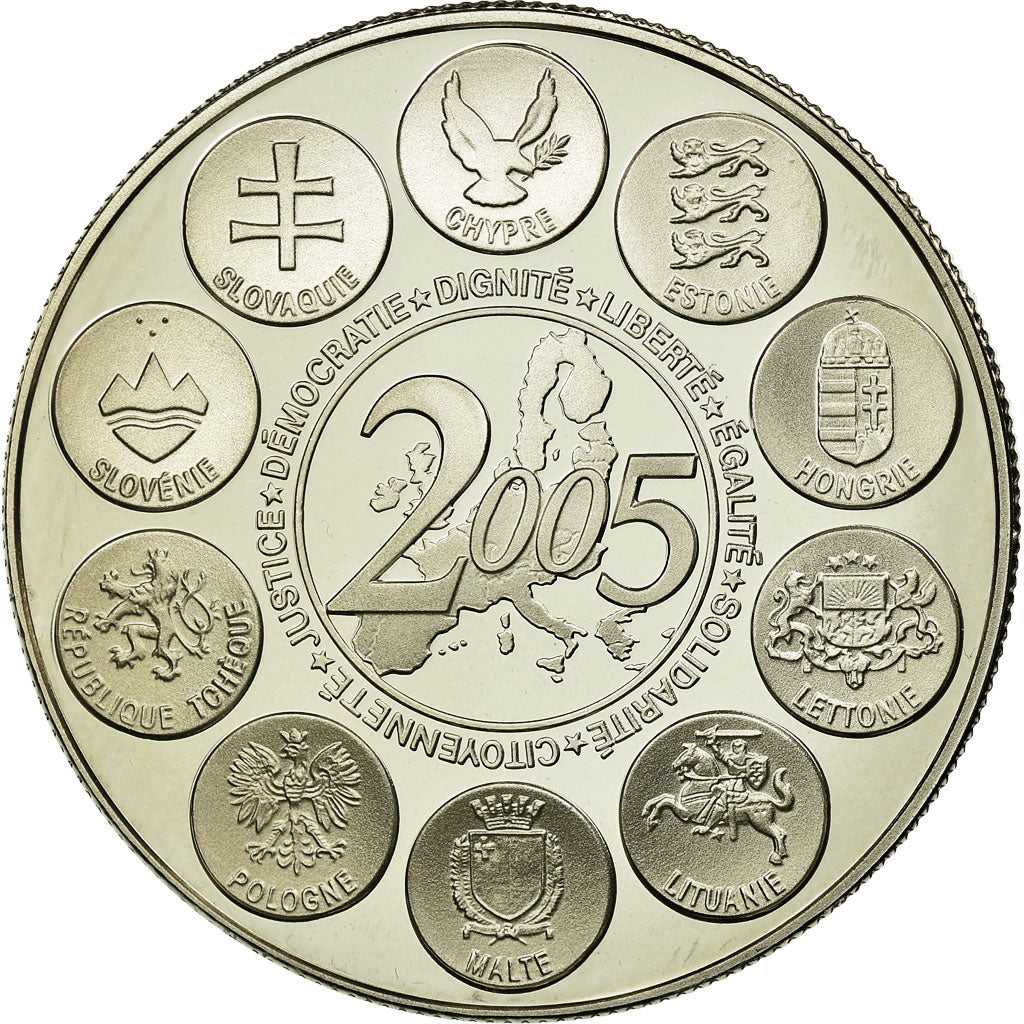 France, Medal, la Constitution Européenne, 2005, MS(65-70), Copper-nickel