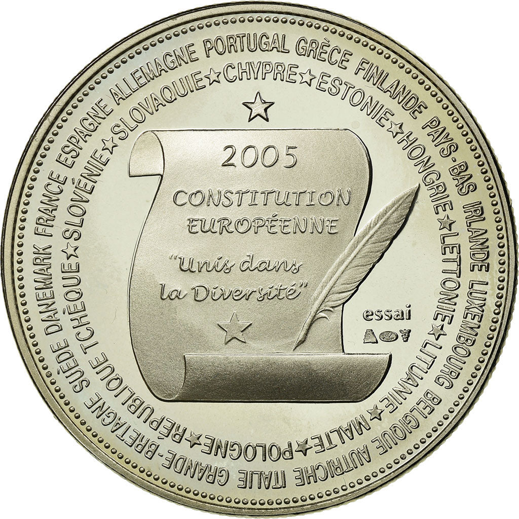 France, Medal, la Constitution Européenne, 2005, MS(65-70), Copper-nickel