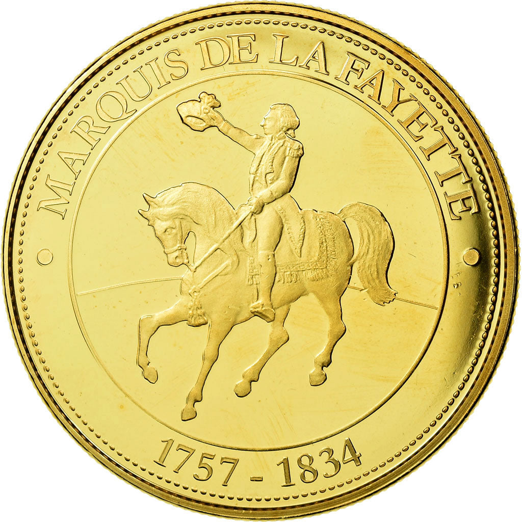 Francia, medalla, Révolution Française, Marquis de La Fayette, FDC, Cobre -