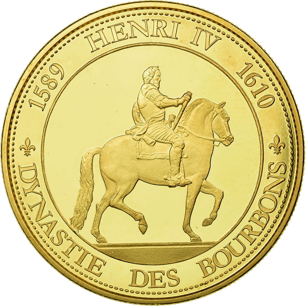 França, Medal, Les rois de France, henri IV, MS(65-70), Cobre-Níquel Dourado
