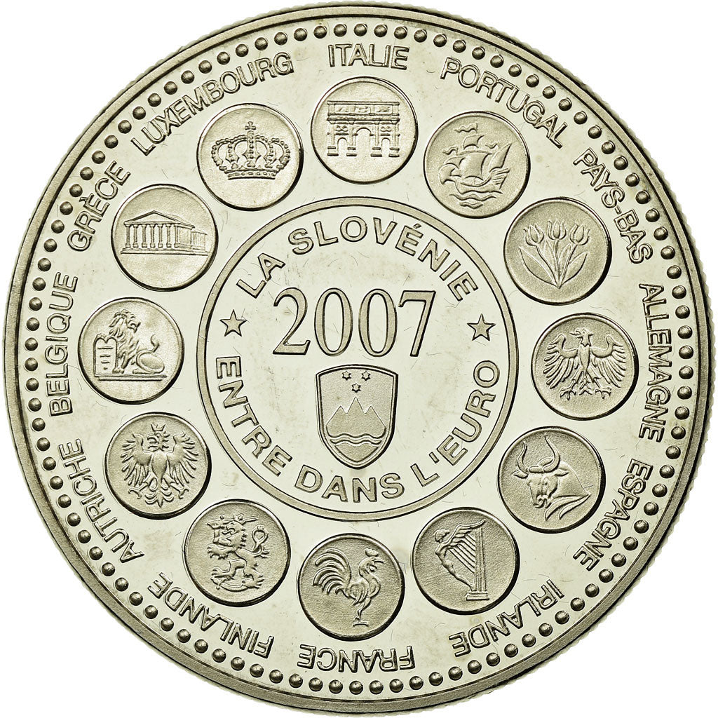 Francia, medalla, L'Europe des XXVII, La Slovénie entre dans l'Euro, 2007, FDC