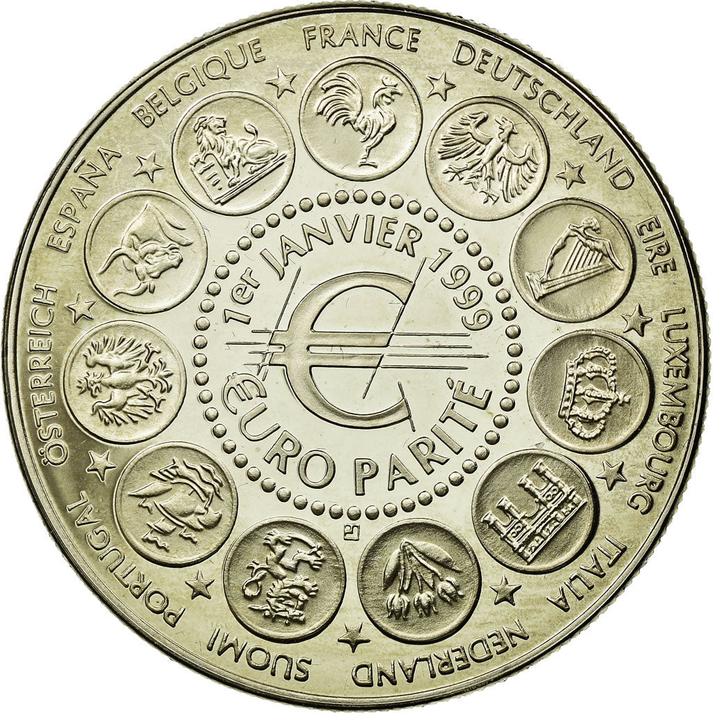 France, Medal, 1er Janvier 1999, Euro Parité, EUROPA, 1999, MS(65-70)