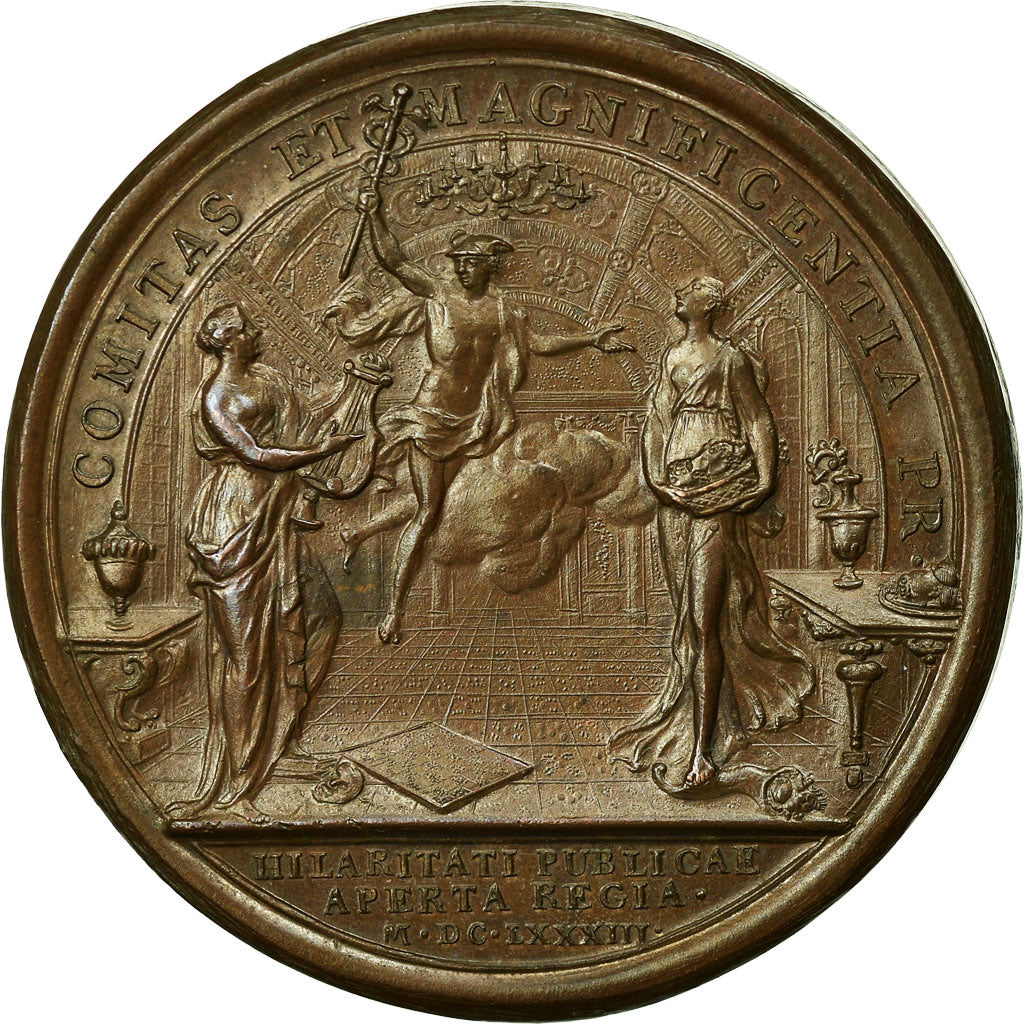 França, Medal, Louis XIV, Les Appartements Royaux à Versailles, 1683, Mauger