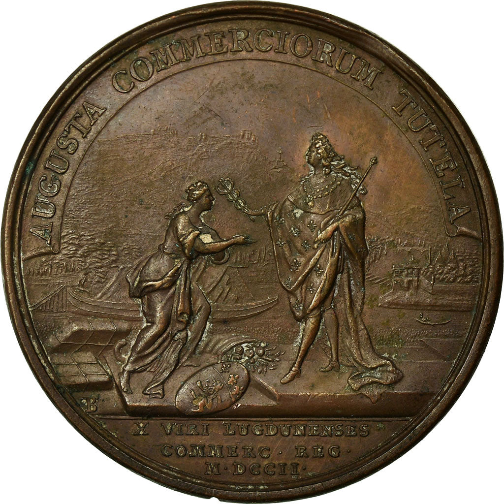 França, Medal, Louis XIV, La Chambre de Commerce de Lyon, 1702, Thomas Bernard