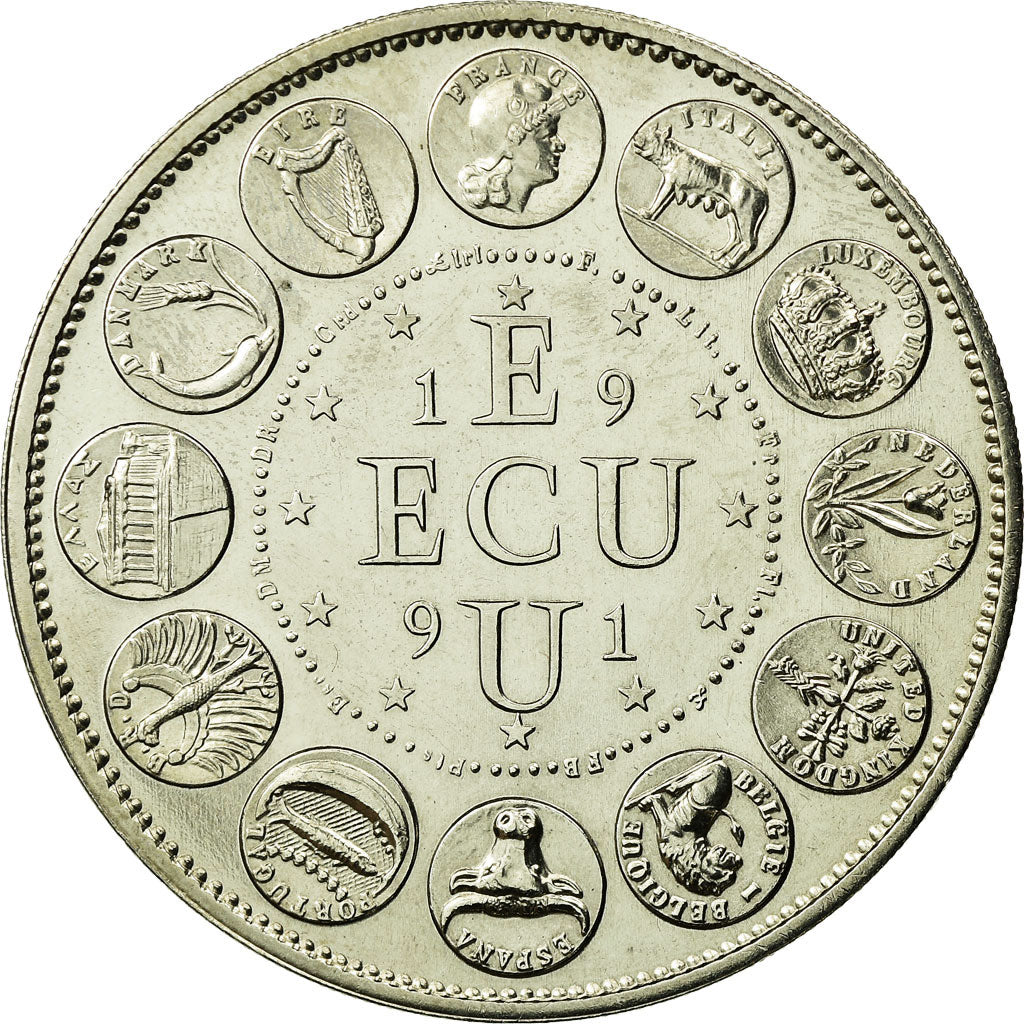 France, Medal, Ecu Europa, Marianne, 1991, MS(65-70), Copper-nickel