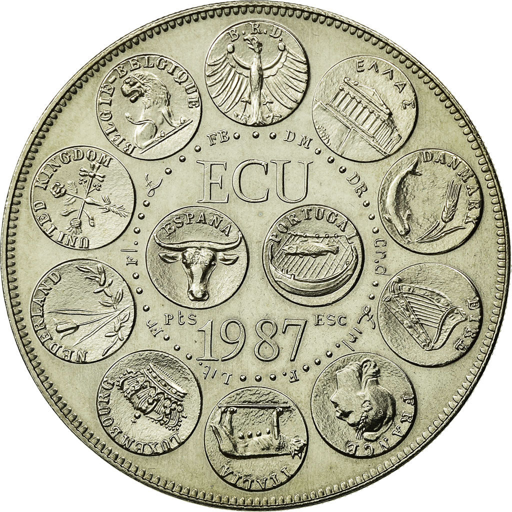 France, Medal, Ecu Europa, Marianne, 1987, MS(65-70), Copper-nickel