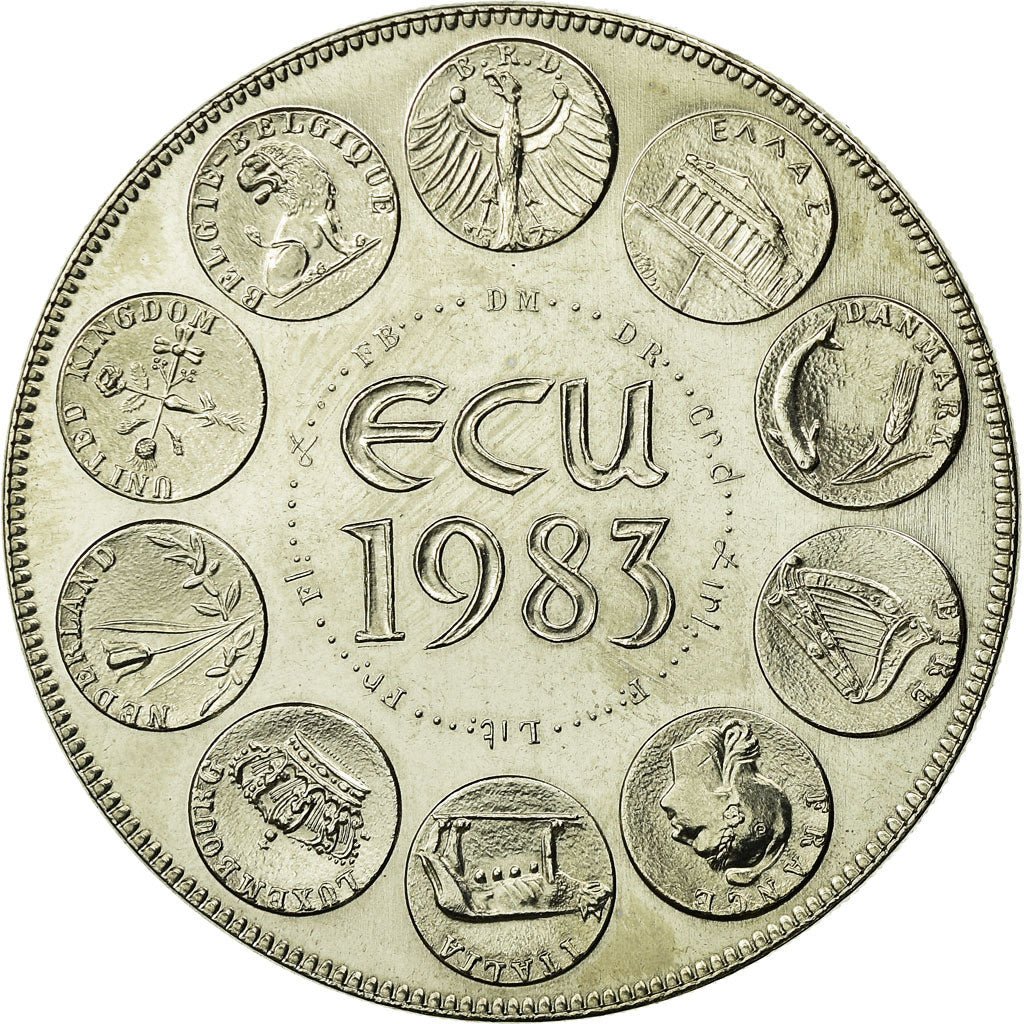 France, Medal, Ecu Europa, Europe Assise, 1983, Rodier, MS(65-70), Copper-nickel