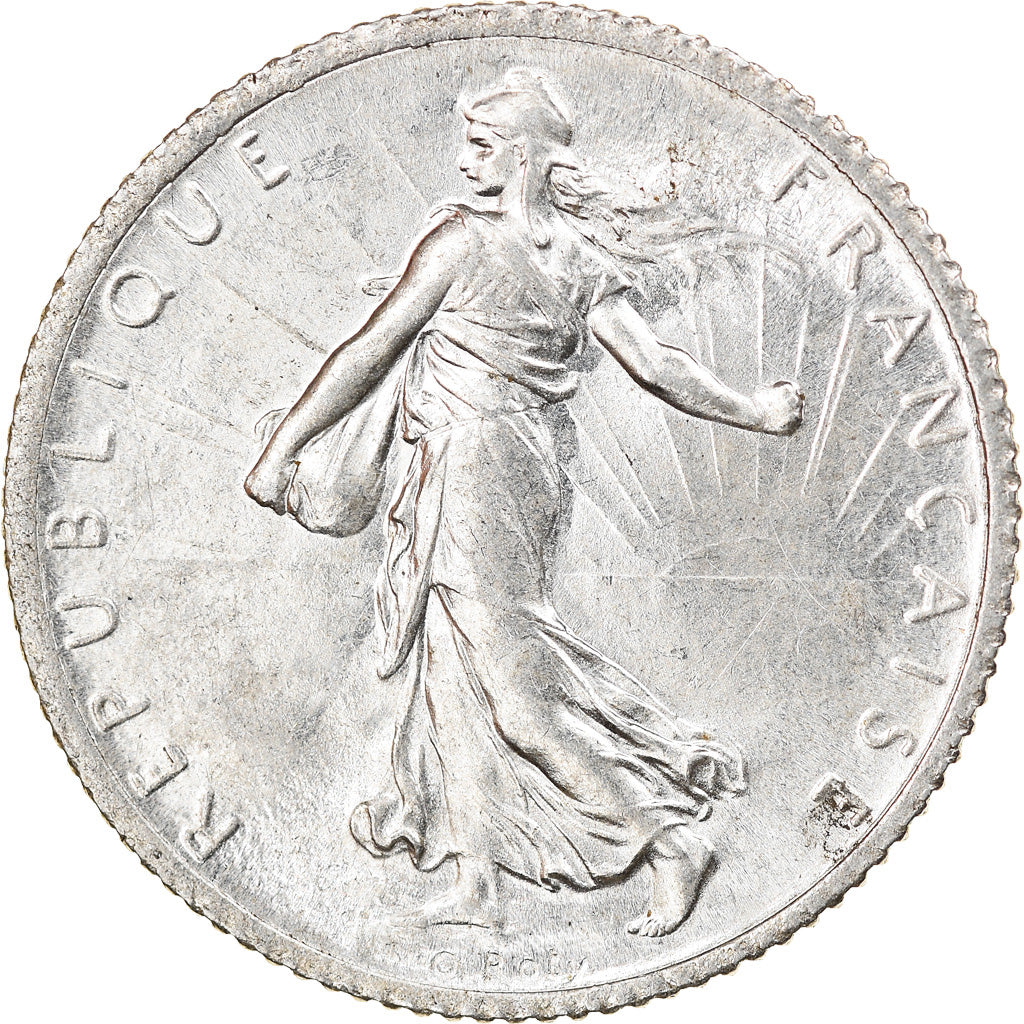 Coin, France, Semeuse, Franc, 1917, Paris, MS(63), Silver, KM:844.1, Gadoury:467