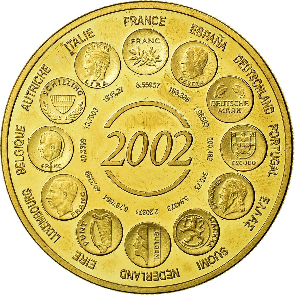 France, Medal, L'Europe, Naissance de l'Euro Fiduciaire, 2002, MS(65-70)