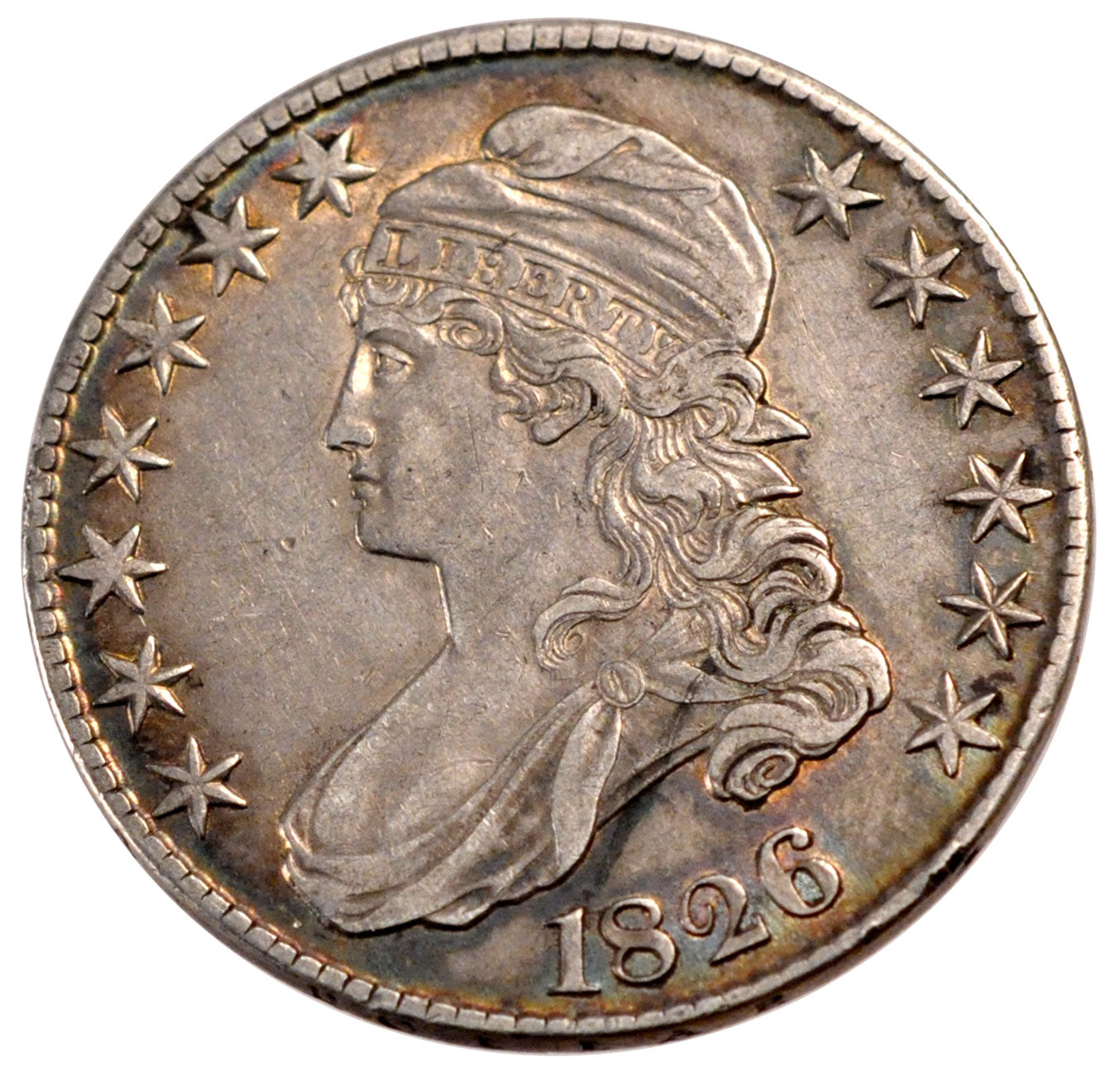 United States, 1/2 Dollar, 1826, EF(40-45), Silver, 13.36