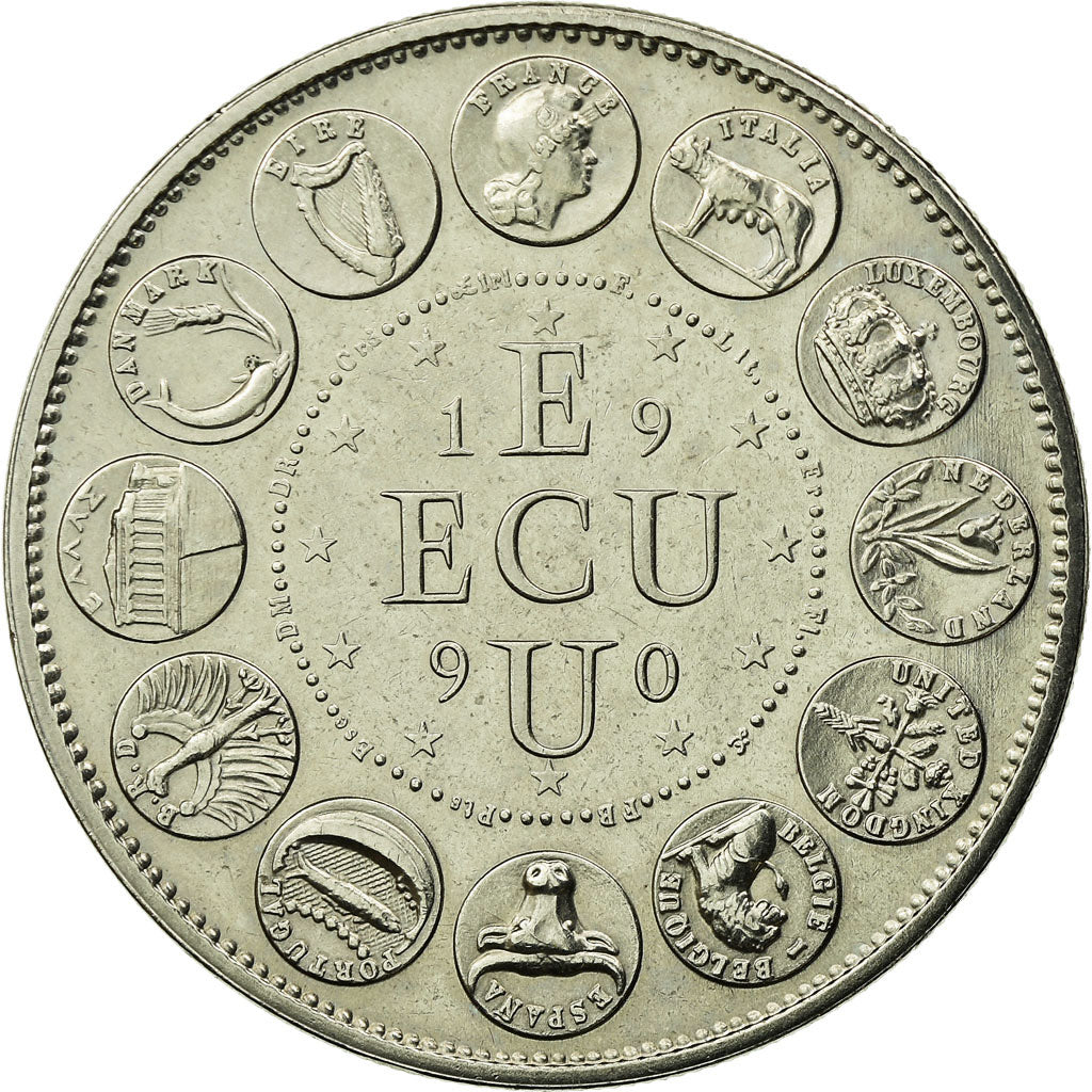 Francia, medalla, Ecu Europa, Marianne, 1990, Rodier, FDC, Cobre - níquel