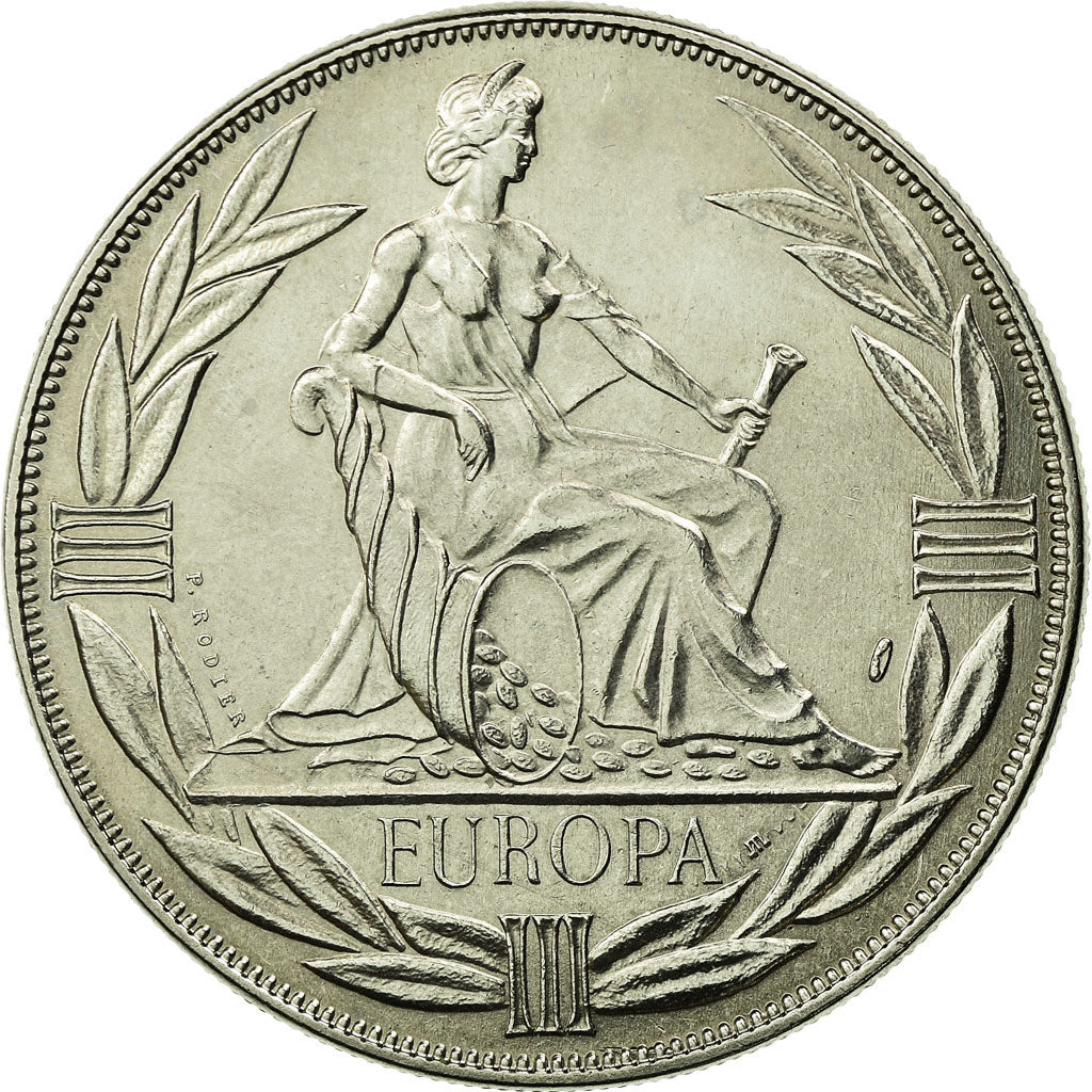 Francia, medalla, Ecu Europa, Europe Assise, 1983, Rodier, FDC, Cobre - níquel