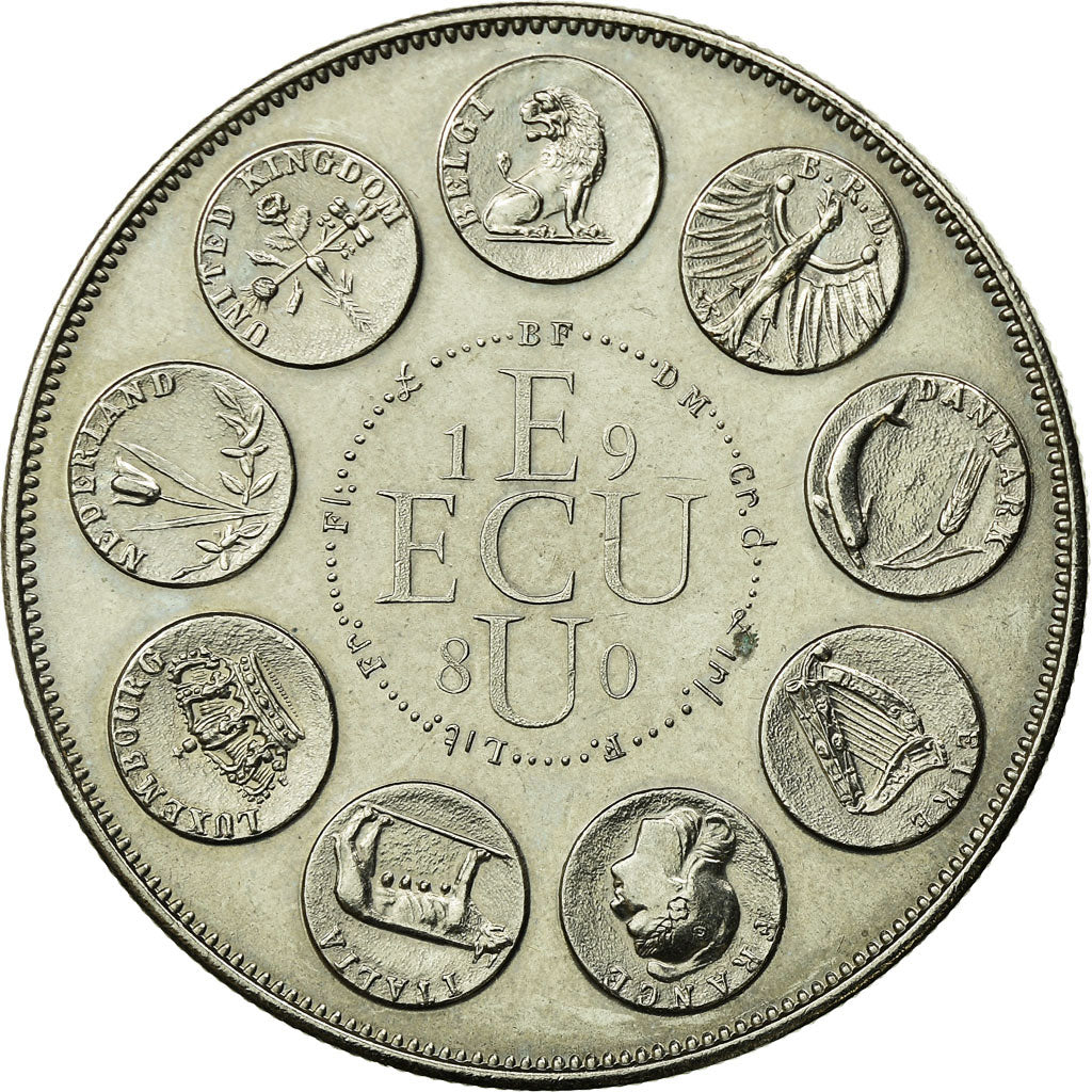 Francia, medaglia, Ecu Europa, Europe Assise, 1980, Rodier, FDC, Rame-nichel