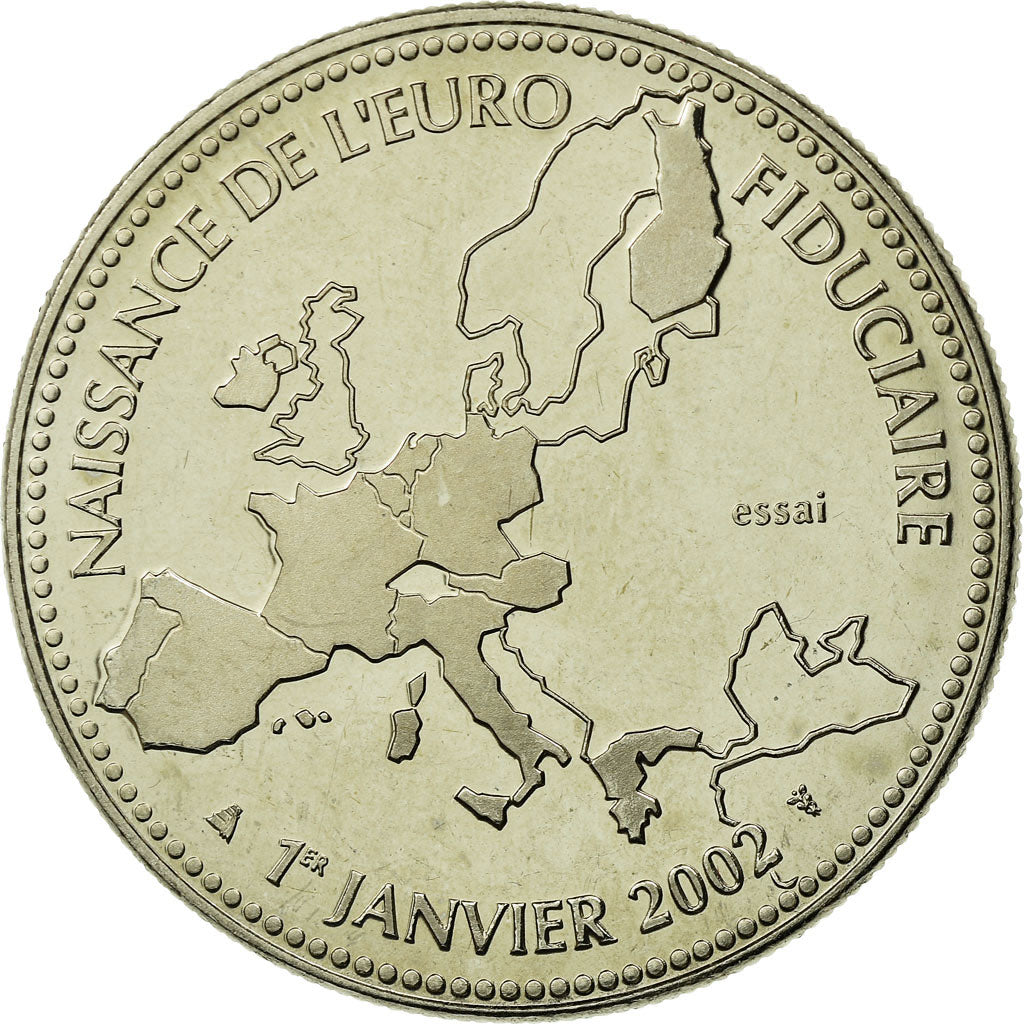 France, Medal, L'Europe, Naissance de l'Euro Fiduciaire, 2002, MS(65-70)