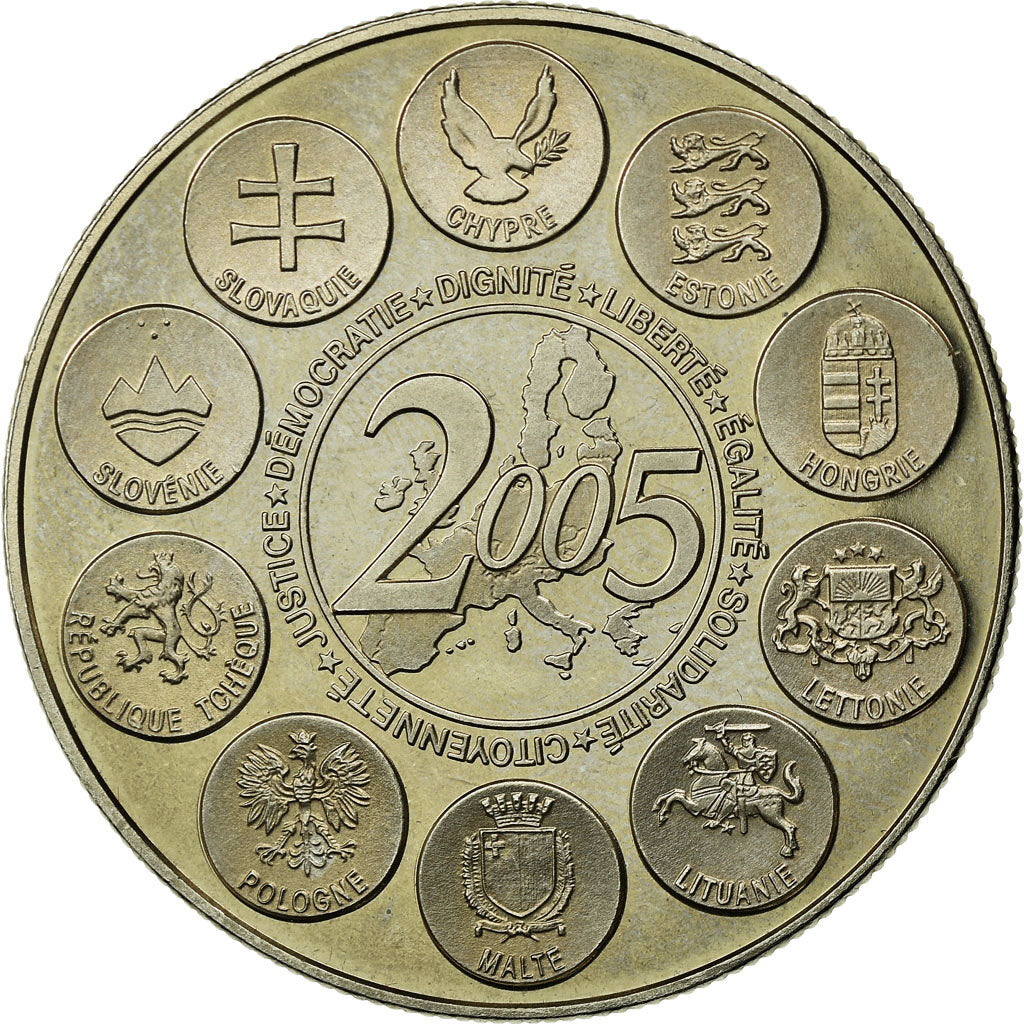 France, Médaille, la Constitution Européenne, 2005, FDC, Copper-nickel