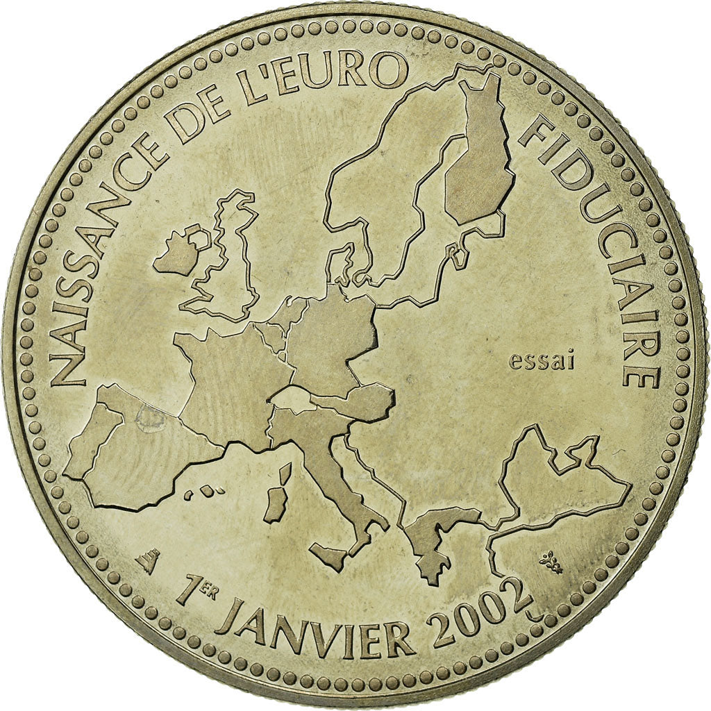 France, Medal, L'Europe, Naissance de l'Euro Fiduciaire, 2002, MS(65-70)
