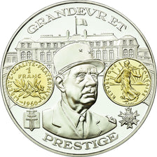 France, Medal, 2000 Ans d'Histoire Monétaire, Franc Semeuse, MS(65-70), Silver