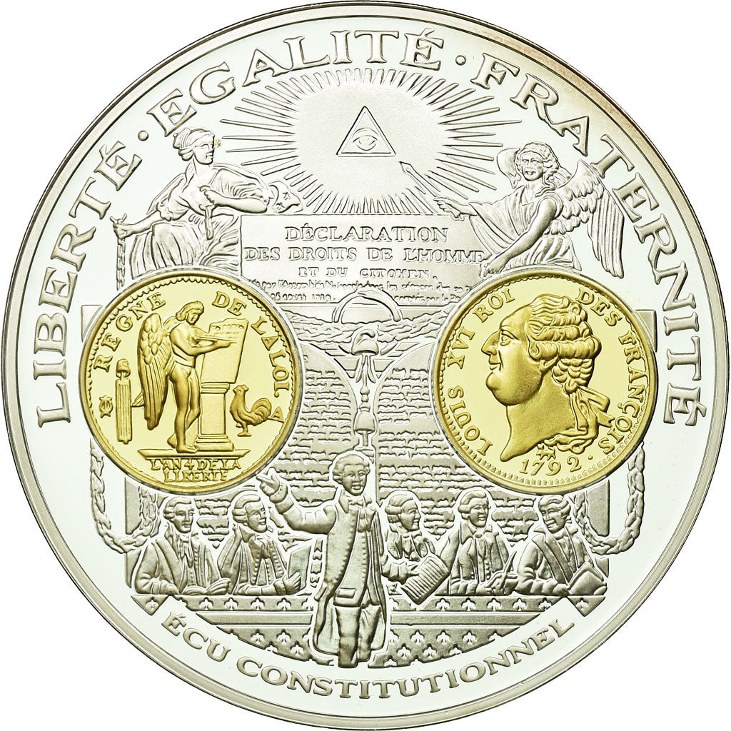 Francia, medaglia, Histoire de la Monnaie Française, Ecu Constitutionnel, FDC