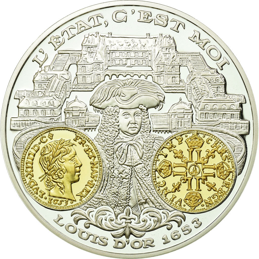 França, Medal, Histoire de la monnaie Française, Louis d'or de Louis XIV