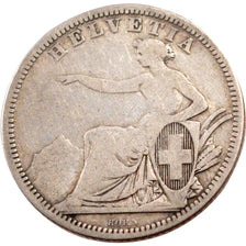 Moneta, Svizzera, Franc, 1861, Bern, MB+, Argento, KM:9a