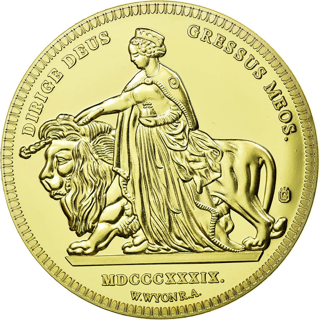 United Kingdom , Medal, Reproduction de la 5 Pounds Or Victoria, MS(65-70)