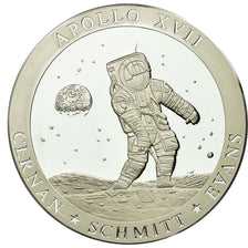 France, Medal, Apollo 17, Conquête de l'Espace, 1999, MS(65-70), Copper Plated