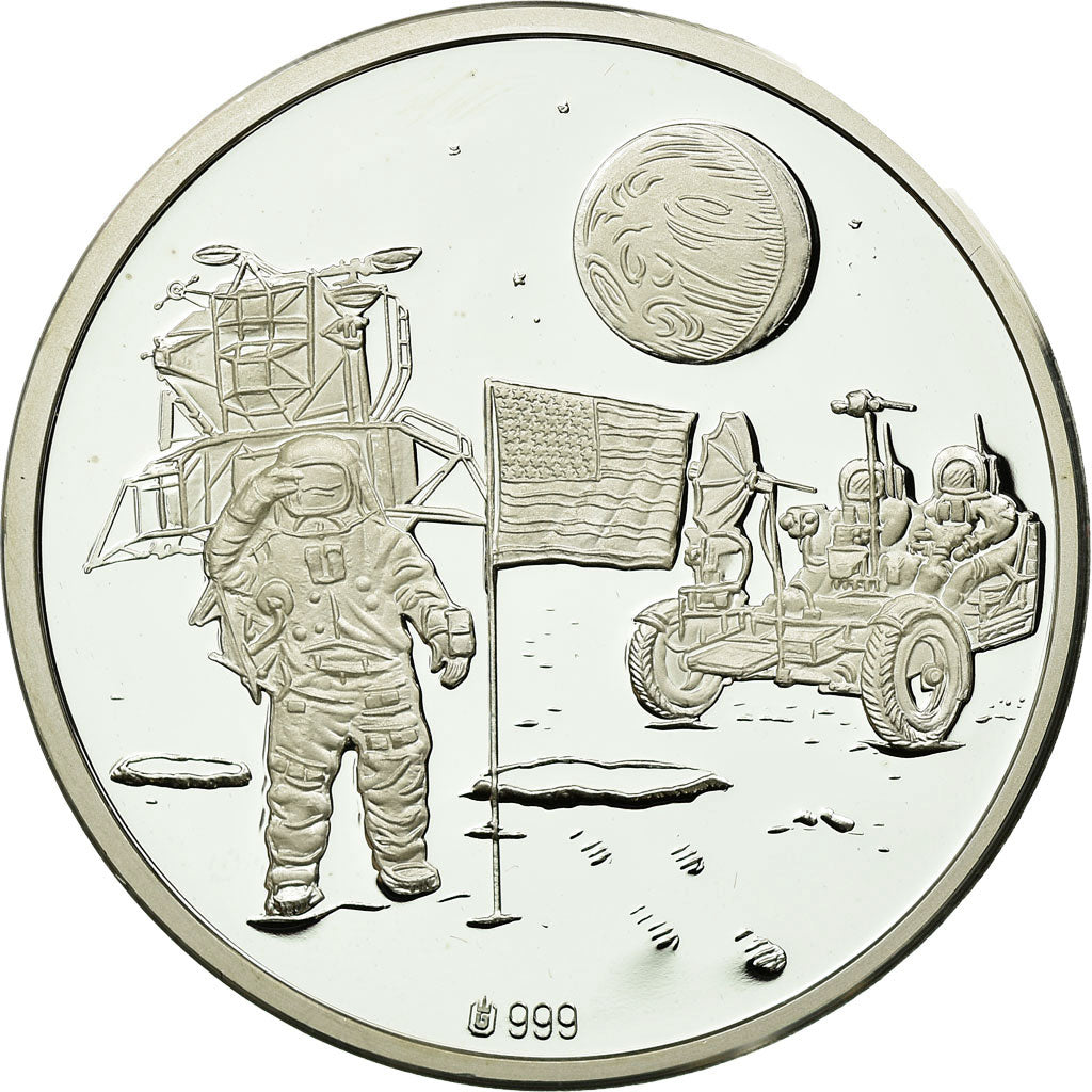 France, Medal, Apollo 17, Conquête de l'Espace, 1999, MS(65-70), Copper Plated