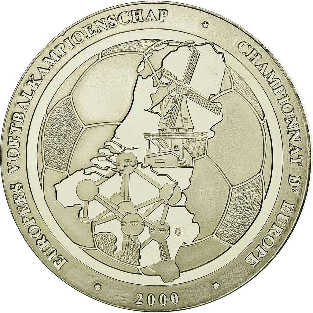 France, Medal, Football, La France Championne d'Europe, 2000, MS(65-70), Copper