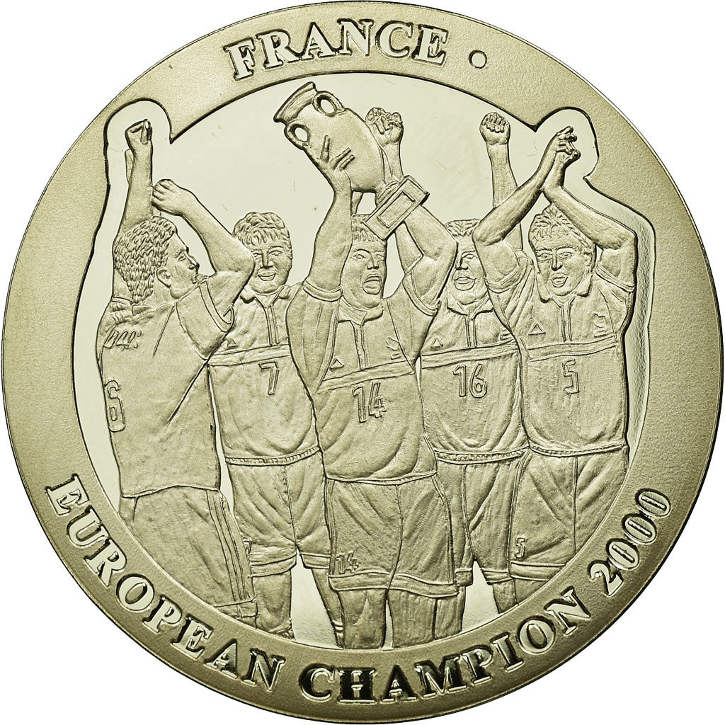 France, Medal, Football, La France Championne d'Europe, 2000, MS(65-70), Copper