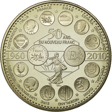 Frankrijk, Medaille, L'Europe des XXVII, 50 ans du nouveau Franc, 2010, FDC