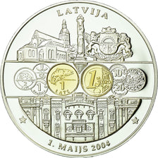 Latvia, Medal, Monnaie Européenne, 2004, MS(65-70), Copper Plated Silver