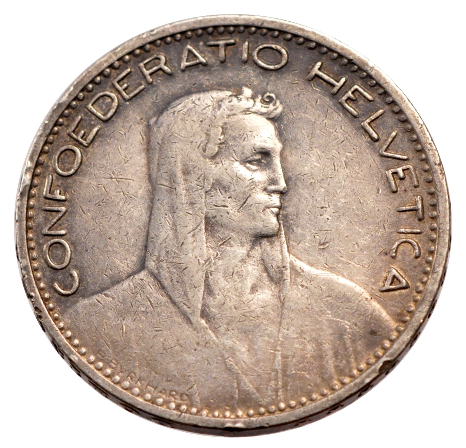 SWITZERLAND, 5 Francs, 1923, Bern, KM #37, EF(40-45), Silver, 37, 24.92