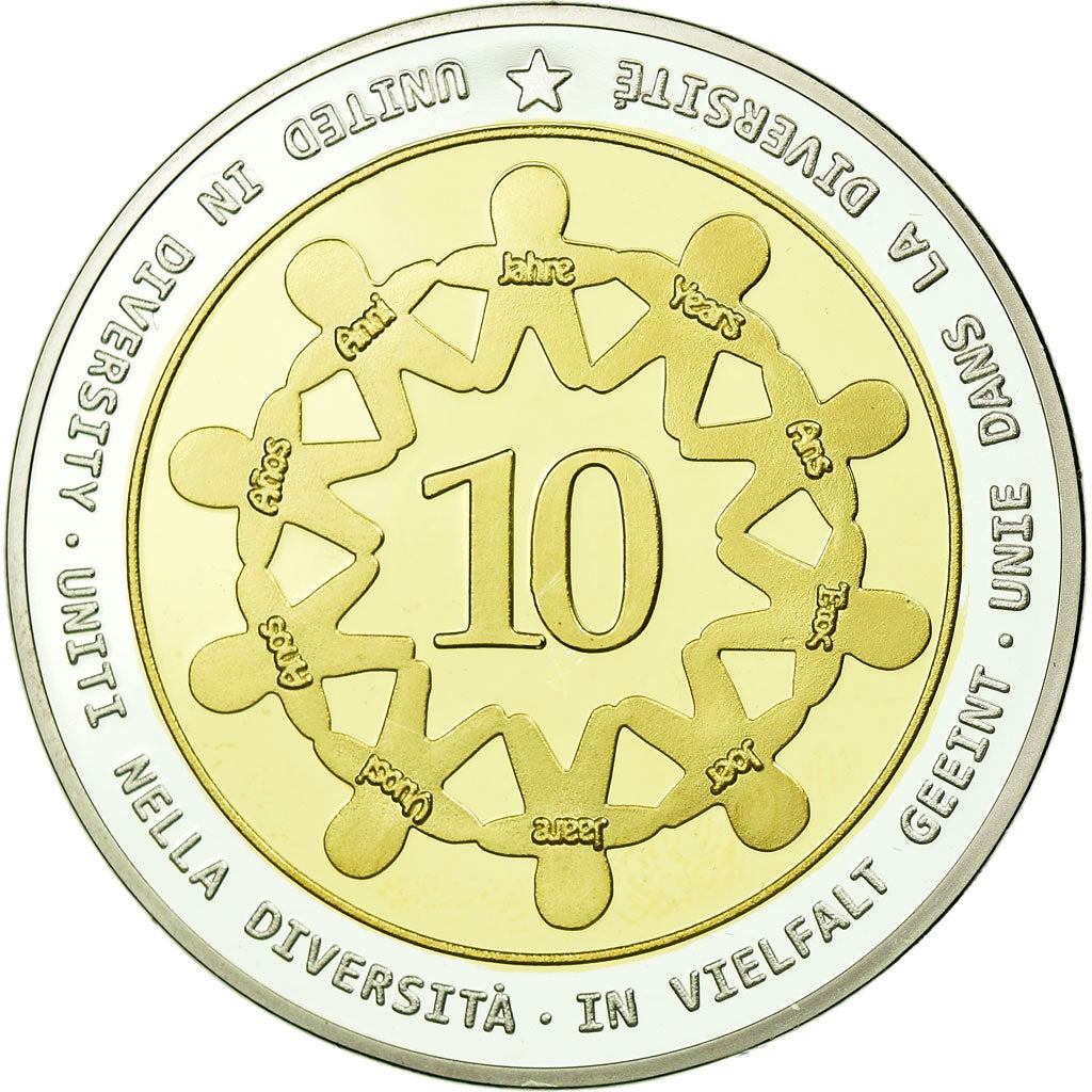 Francia, medaglia, Europe, 10 Ans d'Union Monétaire, 2012, FDC, Bi-metallico