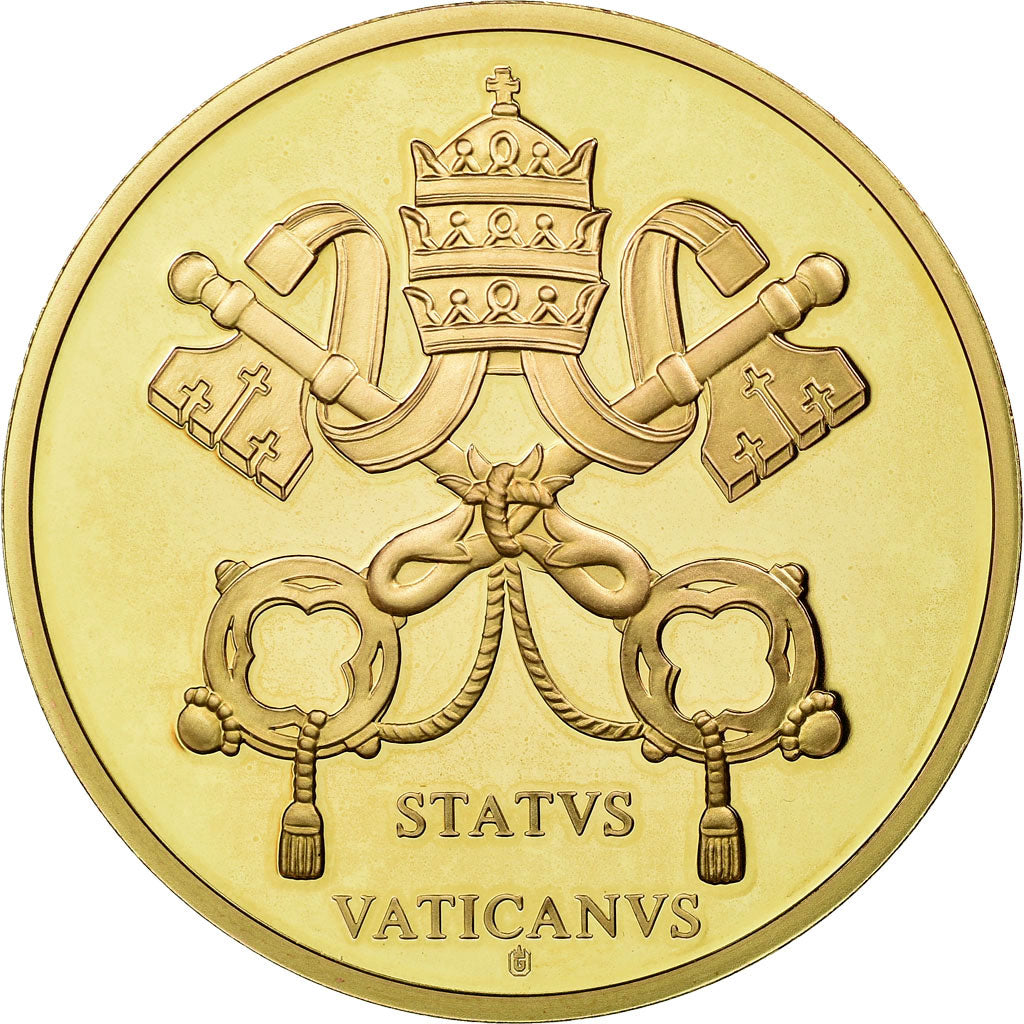 Vatican, Medal, Les Papes Benoit XVI et François, 2013, MS(65-70), Copper Gilt