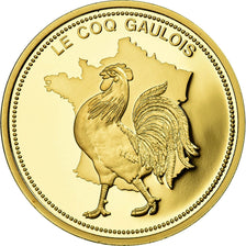 France, Medal, Histoire de France, Le Coq Gaulois, MS(65-70), Copper Gilt