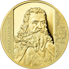 France, Medal, Les plus Grands Français, Charlemagne, MS(65-70), Copper Gilt
