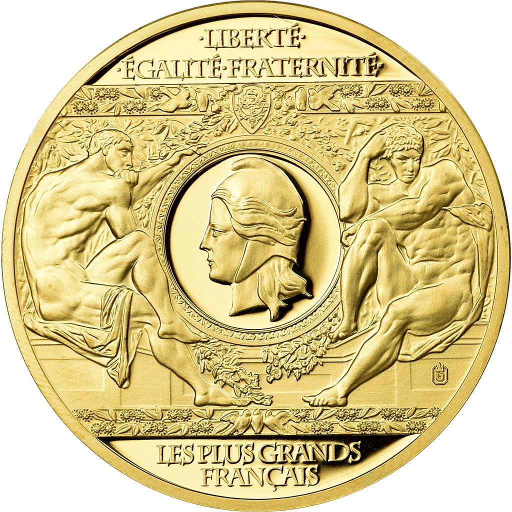 France, Medal, Les plus Grands Français, Charlemagne, MS(65-70), Copper Gilt